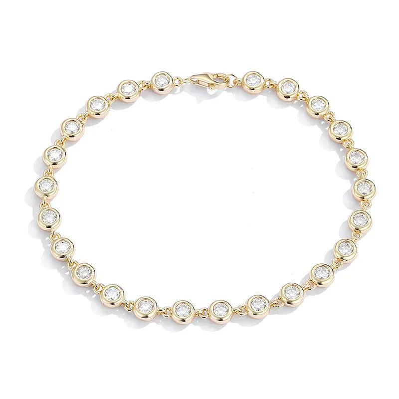 Round Moissanite Bezel Set Tennis Bracelet