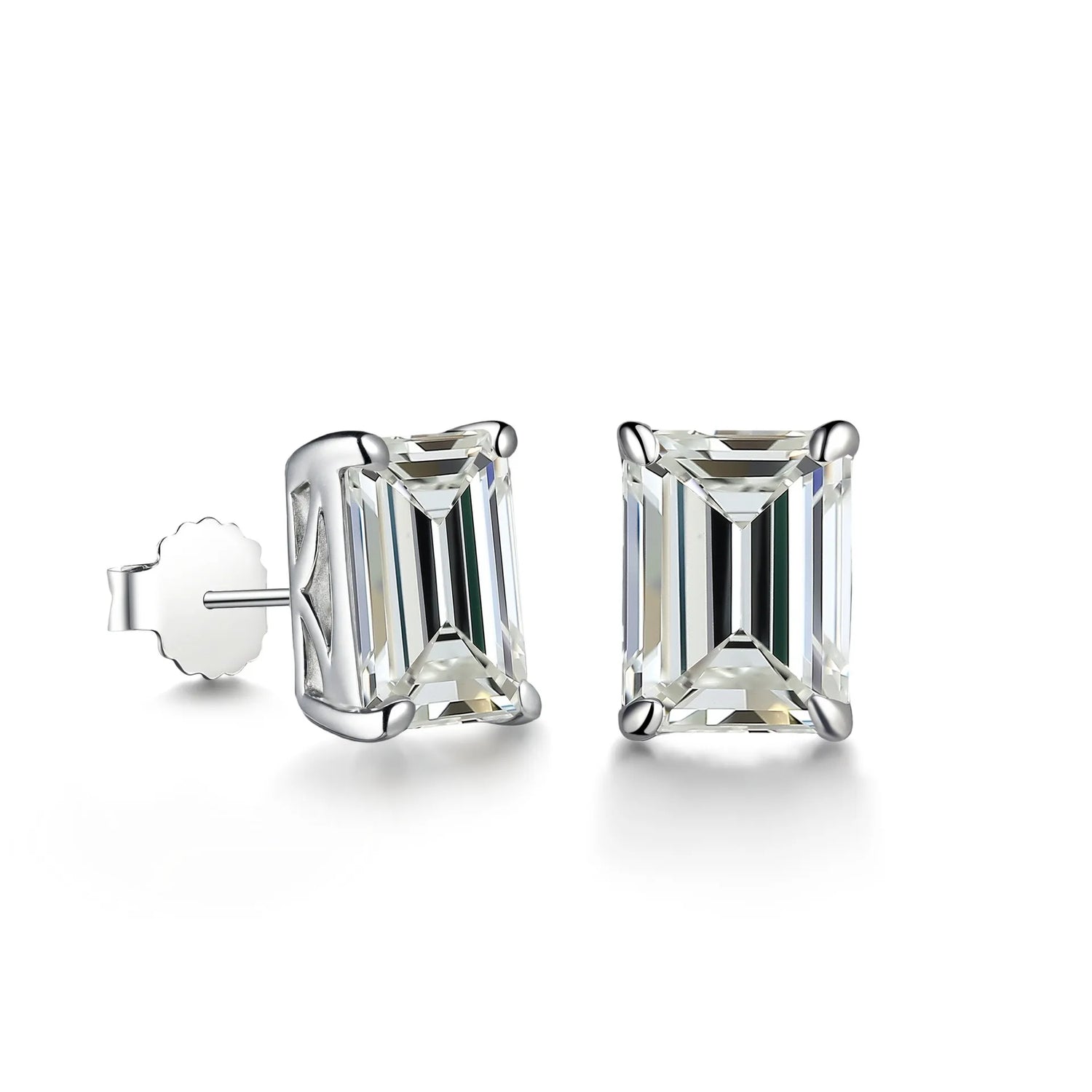 Pattern Emerald Moissanite Earrings