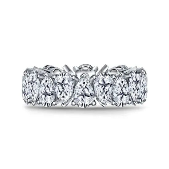 Pear Moissanite Eternity Band