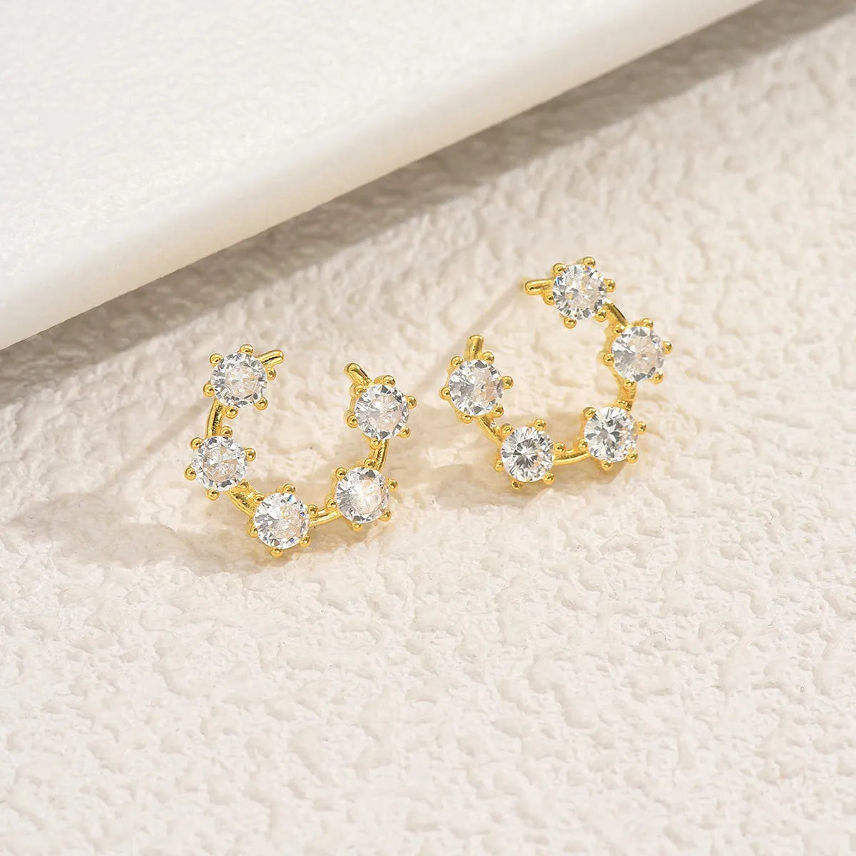 Circle Setting Moissanite Stud Earrings