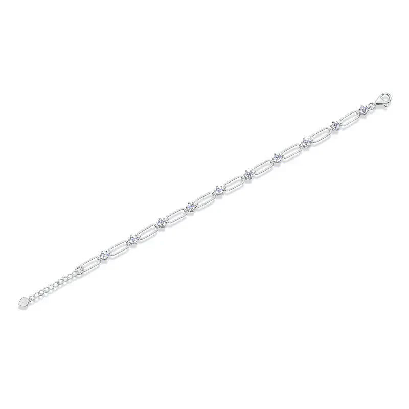 Paperclip Moissanite Chain Bracelet