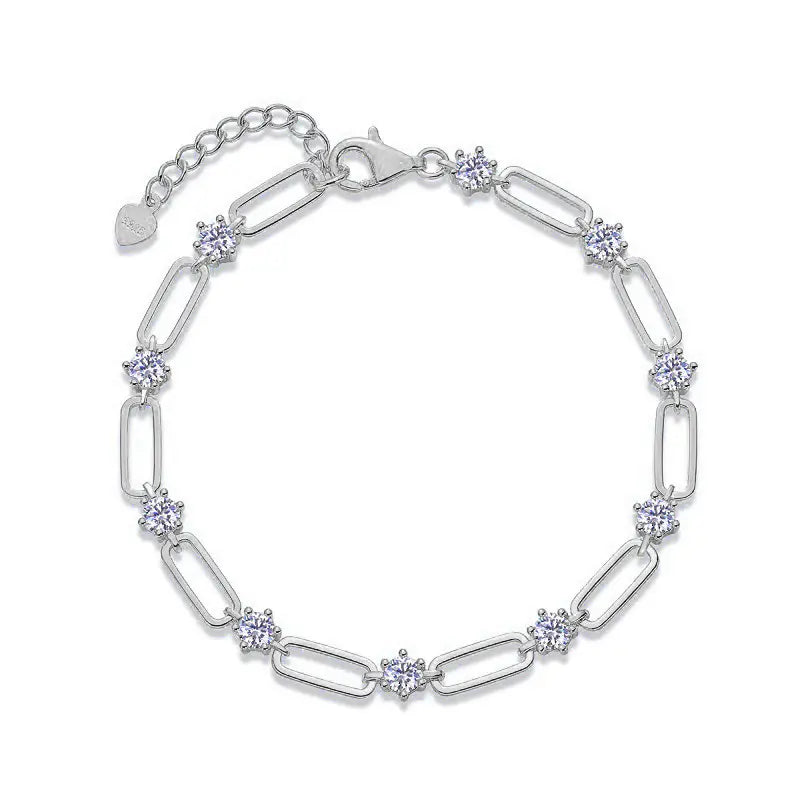 Paperclip Moissanite Chain Bracelet