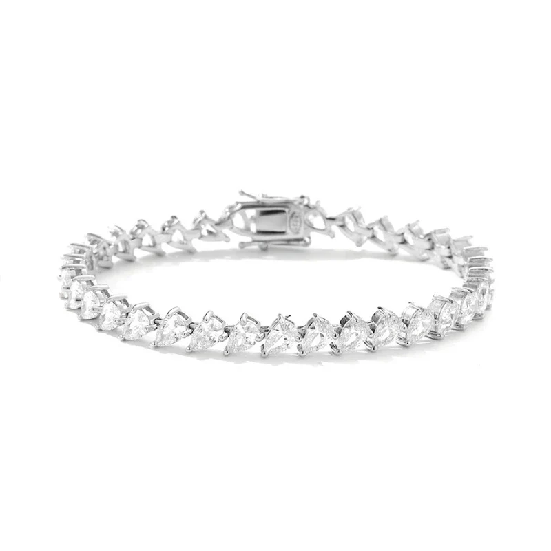 Pear Shaped Moissanite Tennis Bracelet