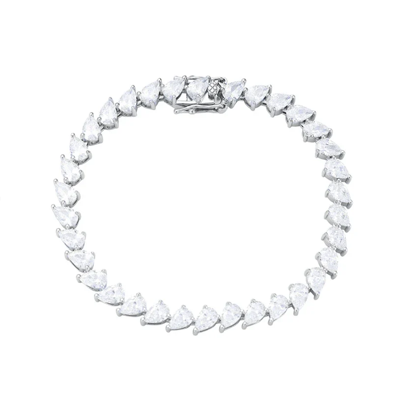 Pear Shaped Moissanite Tennis Bracelet