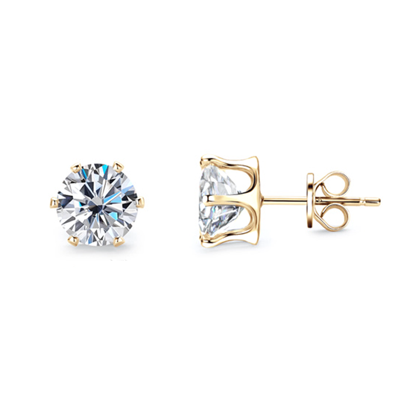 Rotunda Moissanite Stud Earrings