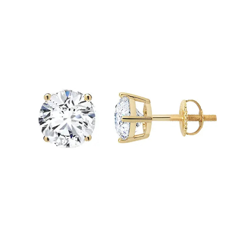 Classic Moissanite Screw Back Stud Earrings
