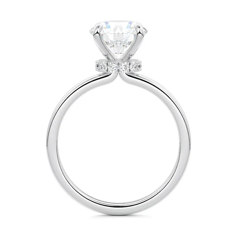 Secret Halo Moissanite Engagement Ring