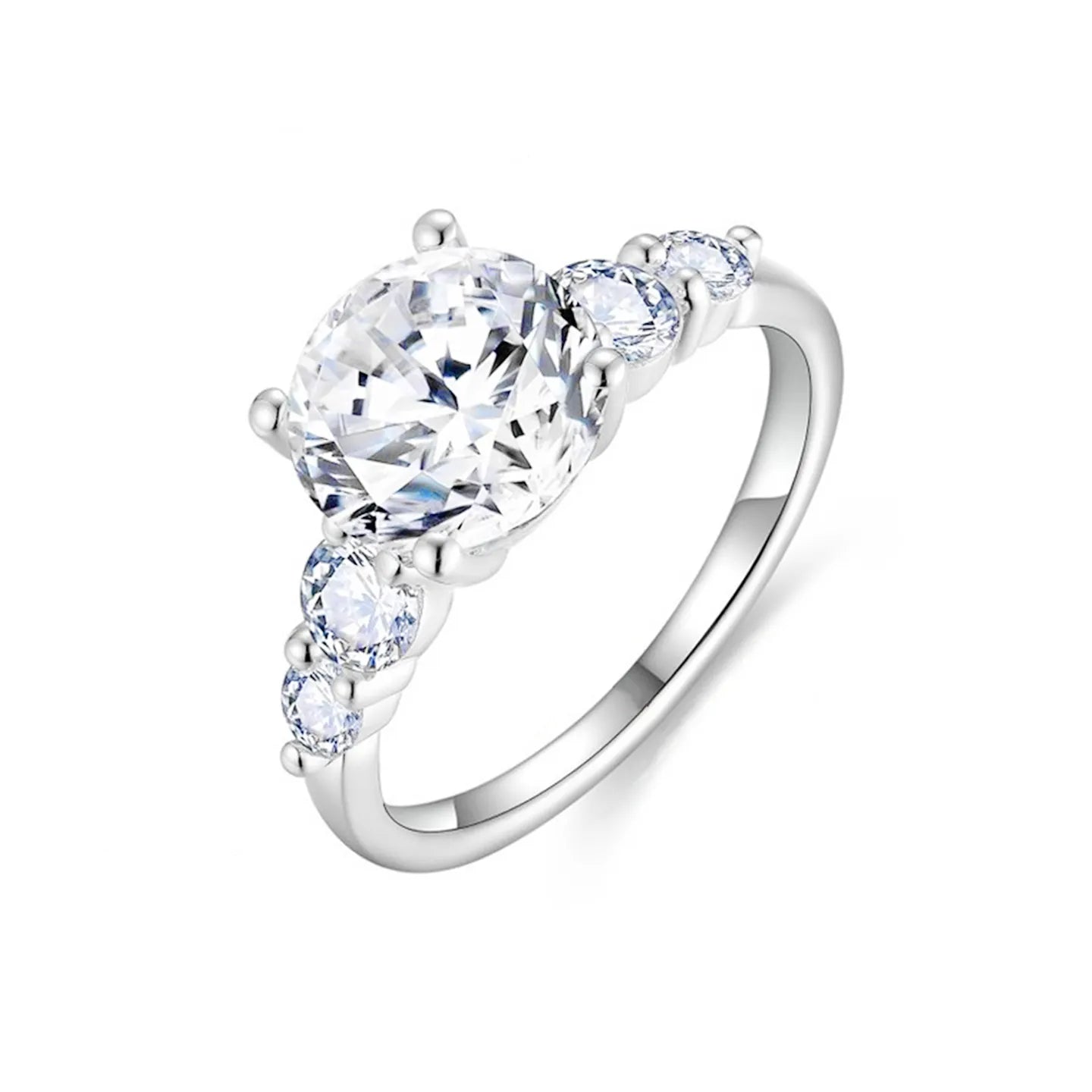 The Signature Five Stone Round Moissanite Engagement Ring